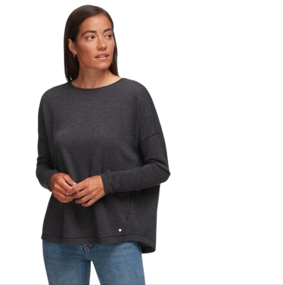Backcountry Boxy Fit Long Sleeve Poly-Wool Gray Thermal Sweater Top Women's M - Picture 14 of 16